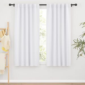 White Short Curtains 42x63 Room Darkening Thermal Insulated Drapes 2 Panels